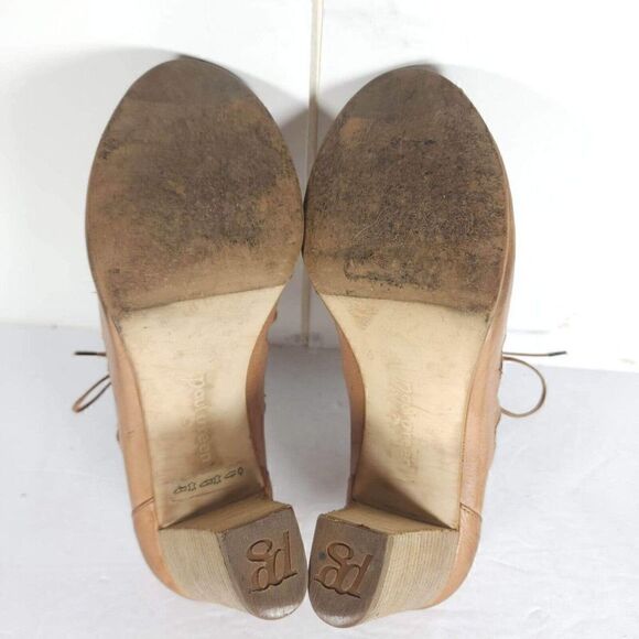 Paul Green Women's Jansen US8,5 AU6 Leather cuoio Lace-Up Block Heel Sandal - Picture 14 of 15